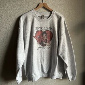 🩶Texas Chainsaw Massacre Gray and Red Heart Graphic Sweatshirt